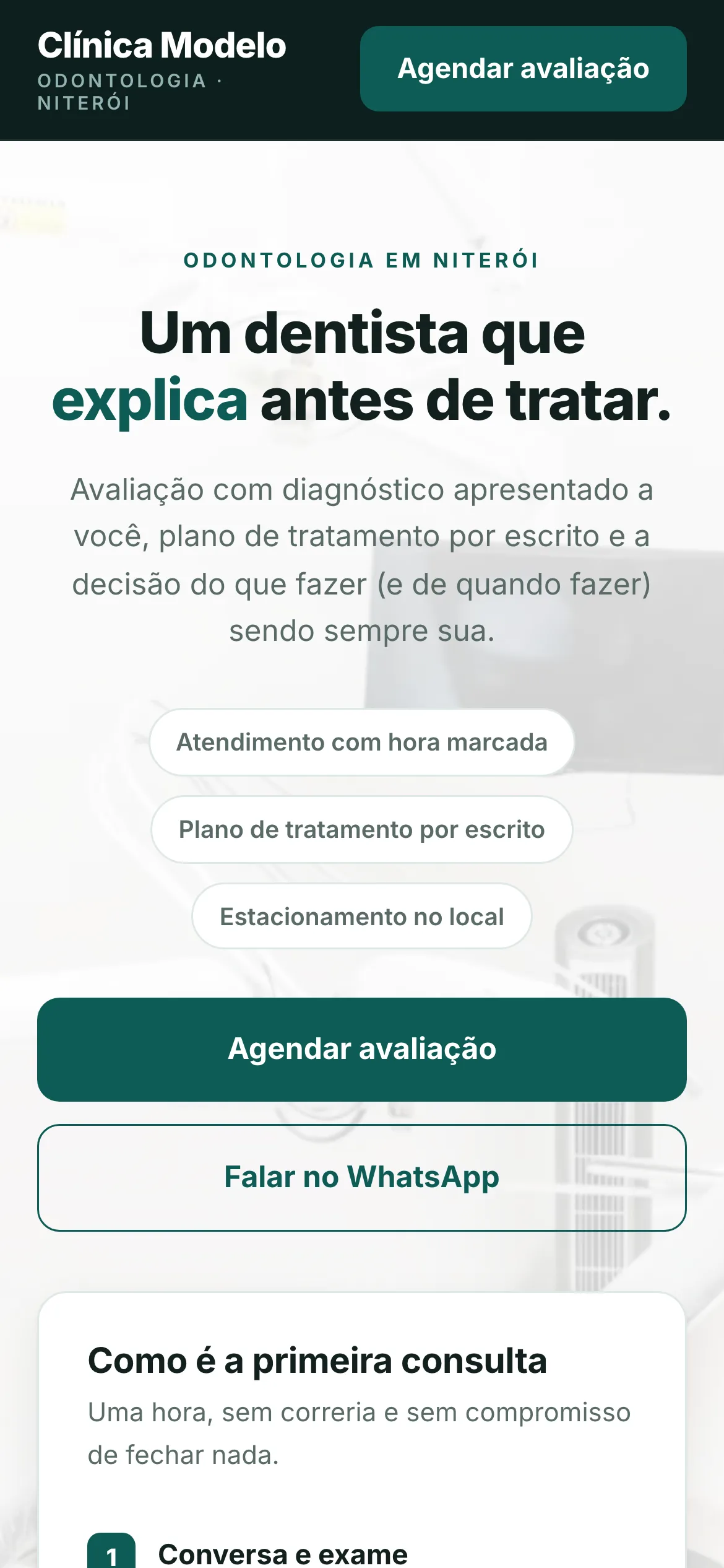 O mesmo modelo visto no celular