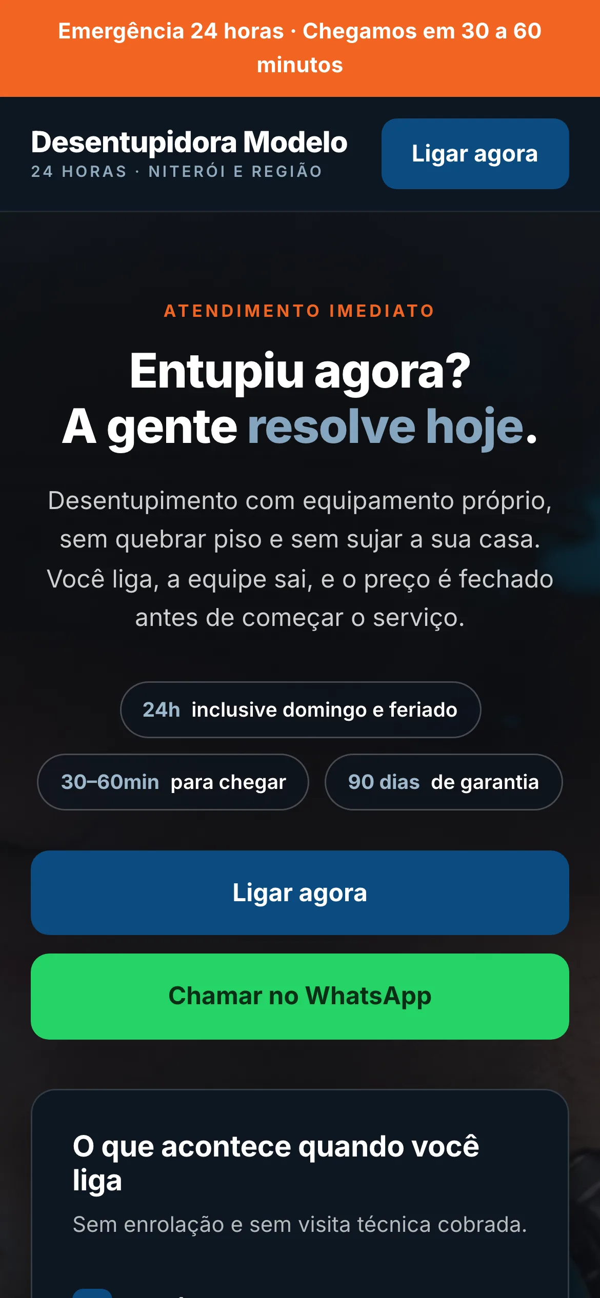 O mesmo modelo visto no celular
