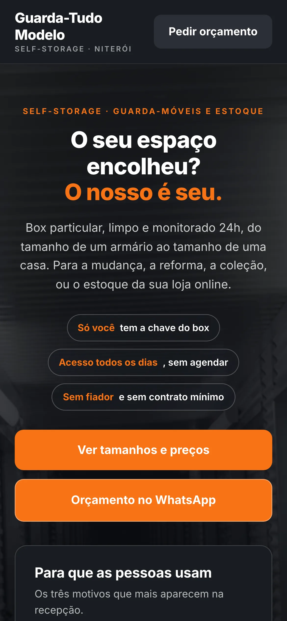 O mesmo modelo visto no celular