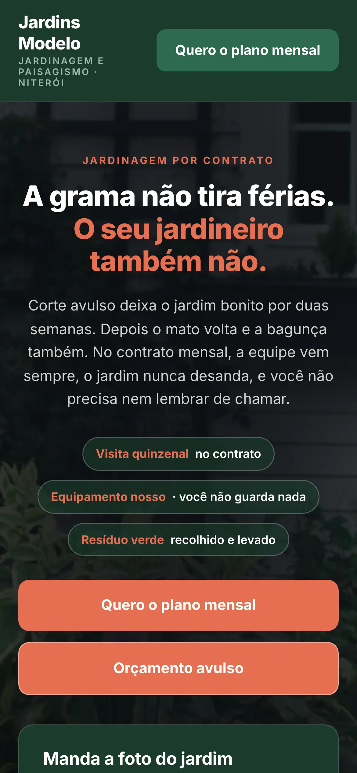 O mesmo modelo visto no celular