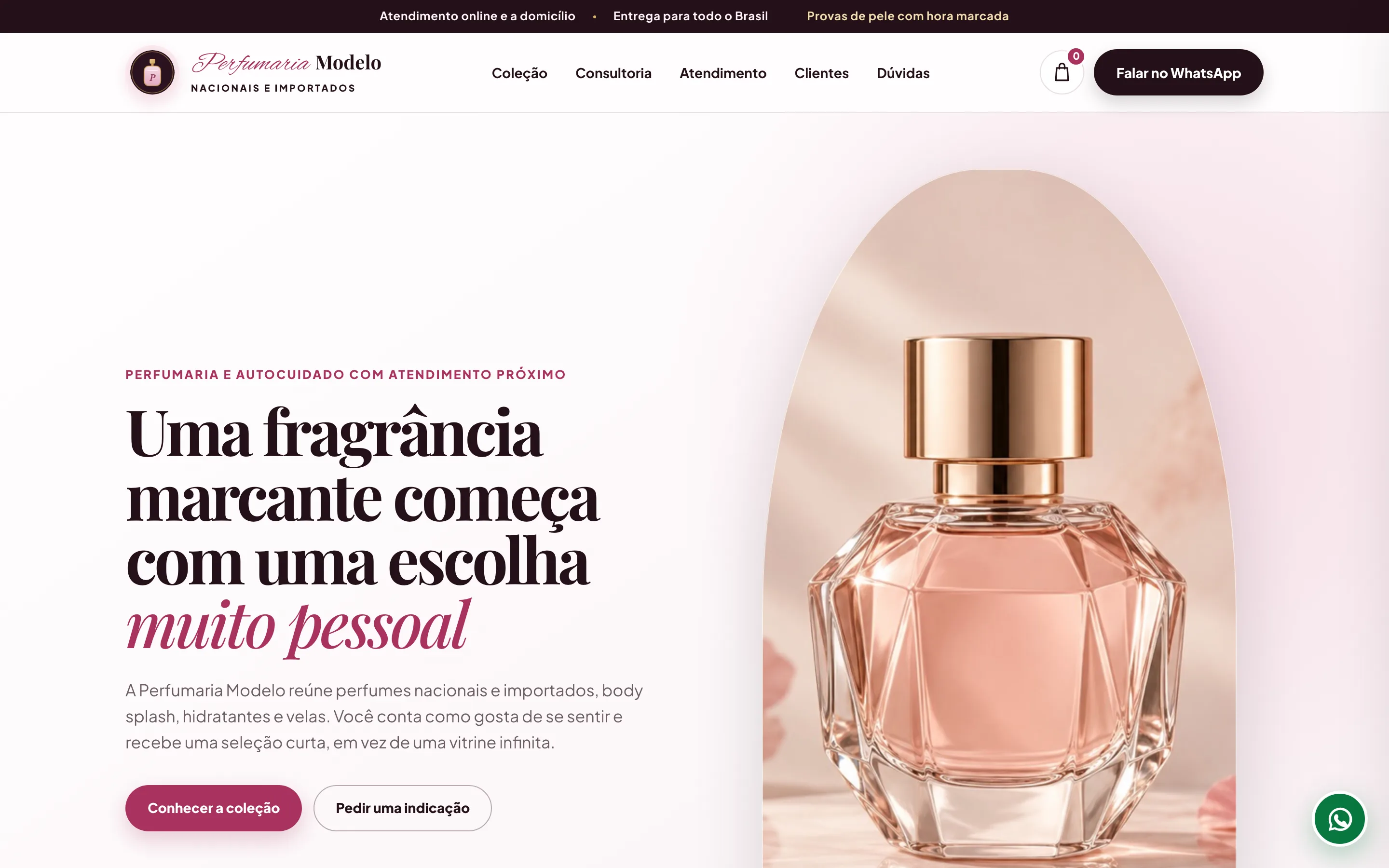 Modelo de site para revenda de perfumes e cosméticos