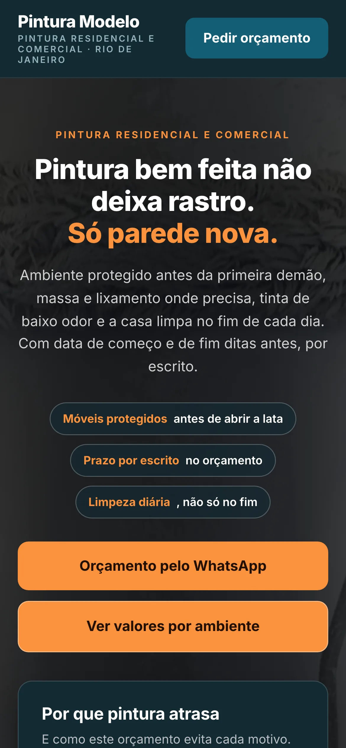 O mesmo modelo visto no celular