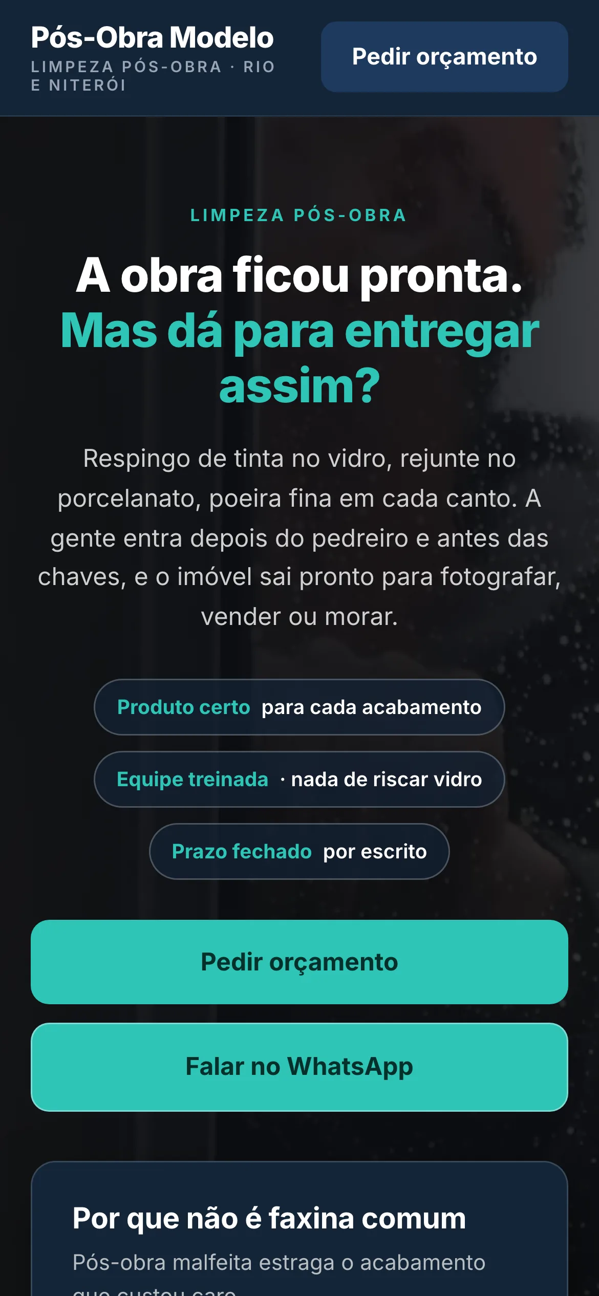 O mesmo modelo visto no celular